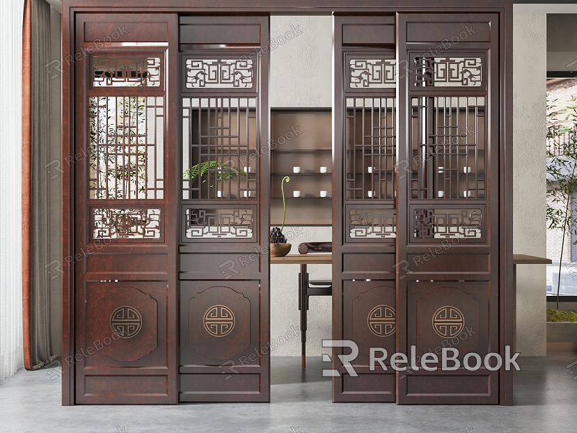 New Chinese-style sliding door model