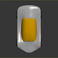 Futuristic Silver Car With Yellow Transparent Roof Gold Wheels And Reflective Surface