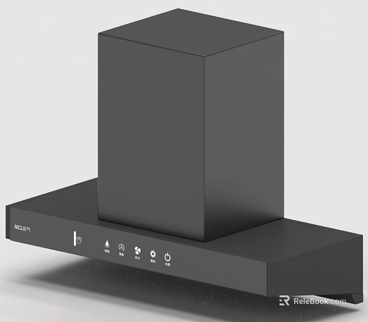 Sleek Black BOSCH Kitchen Range Hood Appliance With Modern Control Panel 3d model 