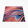 Vibrant Square Carpet With Red Pink Blue Swirl Patterns For Living Room Decor