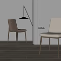 CESCA Modern Upholstered Dining Chairs with Slim Legs in Brown and Beige Tones