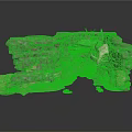 Layered Rock Formation Scene Component With Cave Like Depressions And Stone Pillars