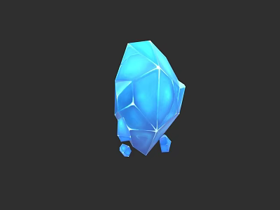 Blue Faceted Crystal Gemstone Jewelry Piece With Sparkling Shine And Design 3d model