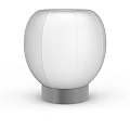 Elegant Spherical White Floor Lamp With Silver Base And Modern Design