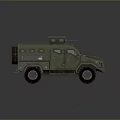 Military Green Armored Tank With Roof Hatch Windows And Large Wheels