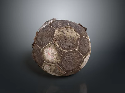 Old Worn Leather Soccer Ball With Vintage Look For Daily Sports Use 3d model