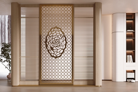 Entrance Screen Partition Middle Ancient Style Entrance 3d model