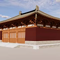 Ancient Chinese Architecture With Traditional Tiled Roof Red Walls And Wooden Doors