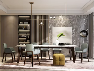 Modern Dining Table and Chair Combination Dining Table and Chair 3d model