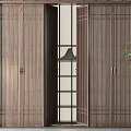 New Chinese Folding Door Double Door Partition 3d model