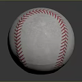 Classic White Baseball With Red Stitching And Blue Brand Text