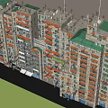 Rural Self Built Multi Story Houses With Gray Green Exteriors Balconies And Trees