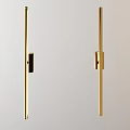 Modern Gold Metal Wall Lamp With Slim Design For White Wall Decor