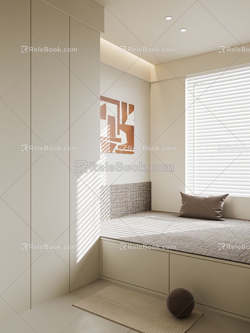 Modern Tatami Bedroom Second Bedroom 3d model