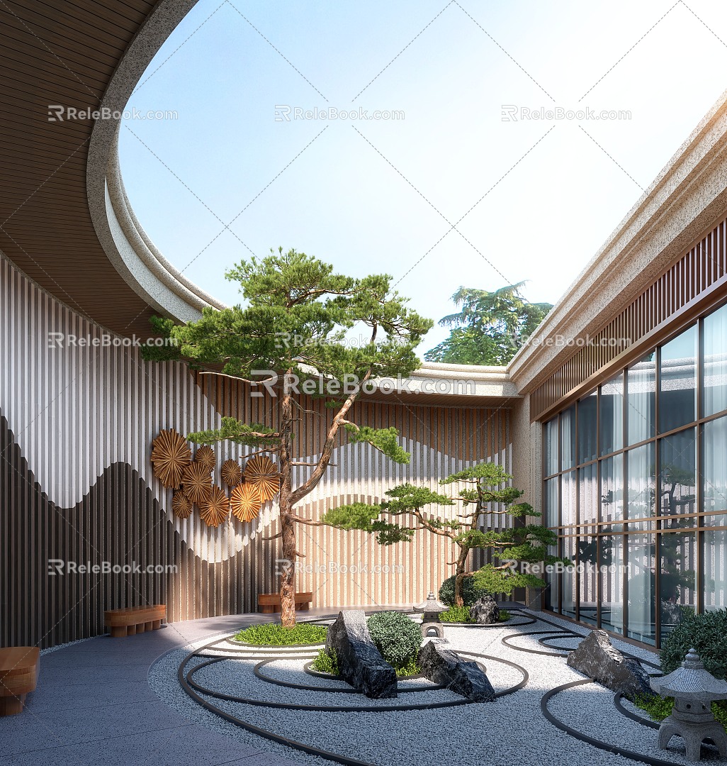 New Chinese Courtyard Landscape Landscape Plants Patio Landscape Plants Dry Landscape Landscape 3d model