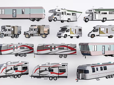 Modern RV Camper Trailer 3d model