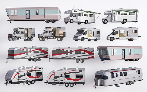 Modern RV Camper Trailer 3d model