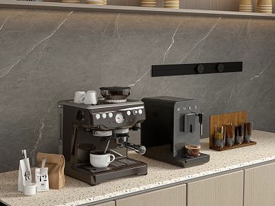 Modern coffee machine water bar tea bar 3d model