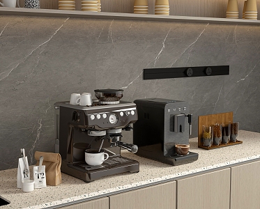 Modern coffee machine water bar tea bar 3d model