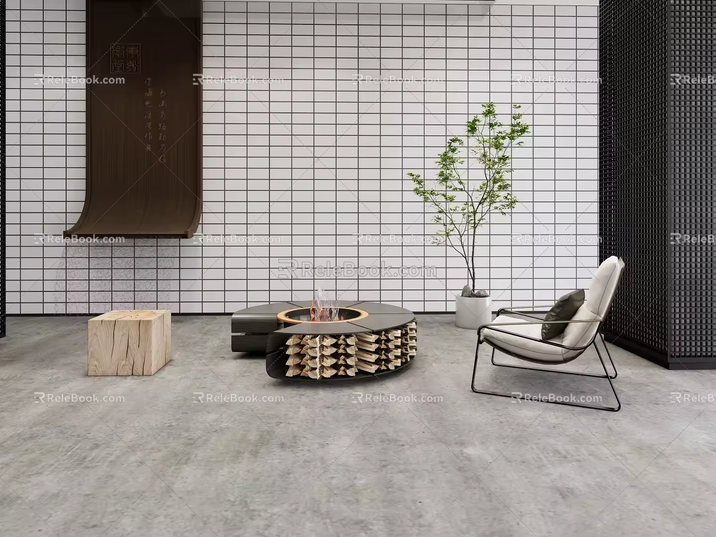 Modern round coffee table 3d model