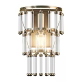 Modern Elegant Wall Sconce With Metal Frame And Clear Glass Tubes Lighting Fixture