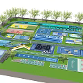 Fire Fighting Access Area Layout With Greenery And Road Access In Building Complex 3d model