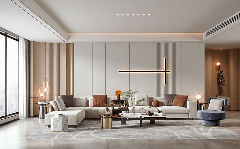 modern living room 3d model