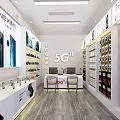 Digital Store Interior With Electronics Display Shelves Cameras And Computers