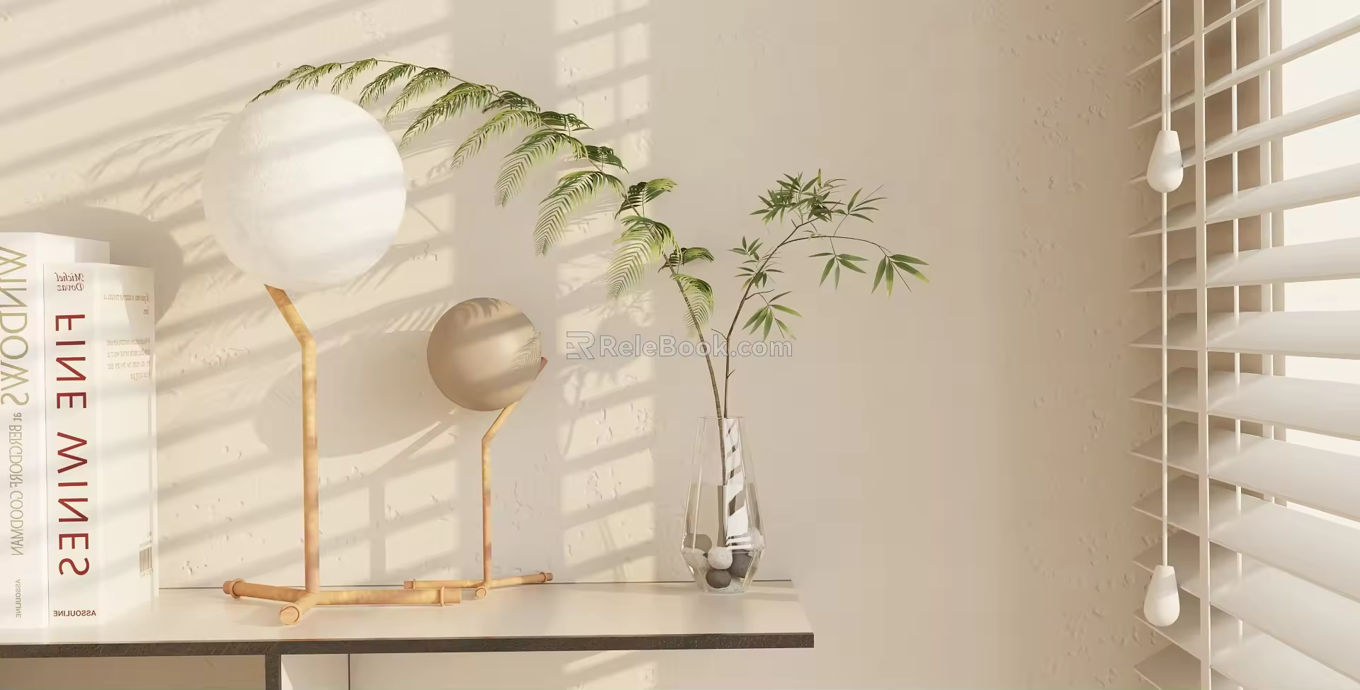 Modern table lamp ornaments combination 3d model
