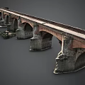 Ancient Stone Bridge With Red Brick Arches And Stone Masonry Piers