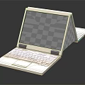 Unique Laptop Design With Transparent Screen Showing Miniature Interior Scene And Furniture