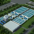 Modern Large Scale Industrial Plant With Multiple Buildings Blue Roofs Green Surroundings And Parking Area