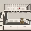 Modern children in and out of bed 3d model
