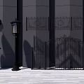 European-style gate railing 3d model