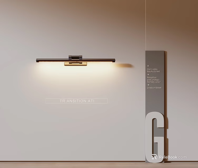 Modern Minimalist Wall Sconce With Sleek Metal Design Soft Lighting On Light Colored Wall 3d model 