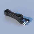 Black Flexible USB Charging Cable For Daily Life Use And Data Transfer 3d model