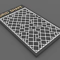 Modern Grid Shape Wall Decor with Geometric Pattern for Interior Design 3d model
