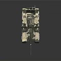 Modern Military Armored Vehicle Tank with Camouflage Paint and Main Battle Cannon