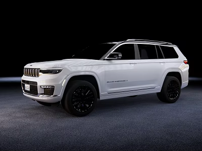 Jeep Grand Cherokee L White SUV With Black Wheels And Modern Exterior Design 3d model