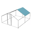 Modern Decorative Ornaments Combination With Metal Frame And Blue Canopy Design