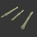 Three Hand Carved Wooden Sculpture Tools With Detailed Textured Surfaces