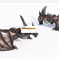 Mythical Game and Movie Dragon Character With Wings Back Spikes And Orange Flame Patterns
