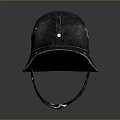 Vintage Green Military Weapon Helmet with Yellow Star and Leather Straps