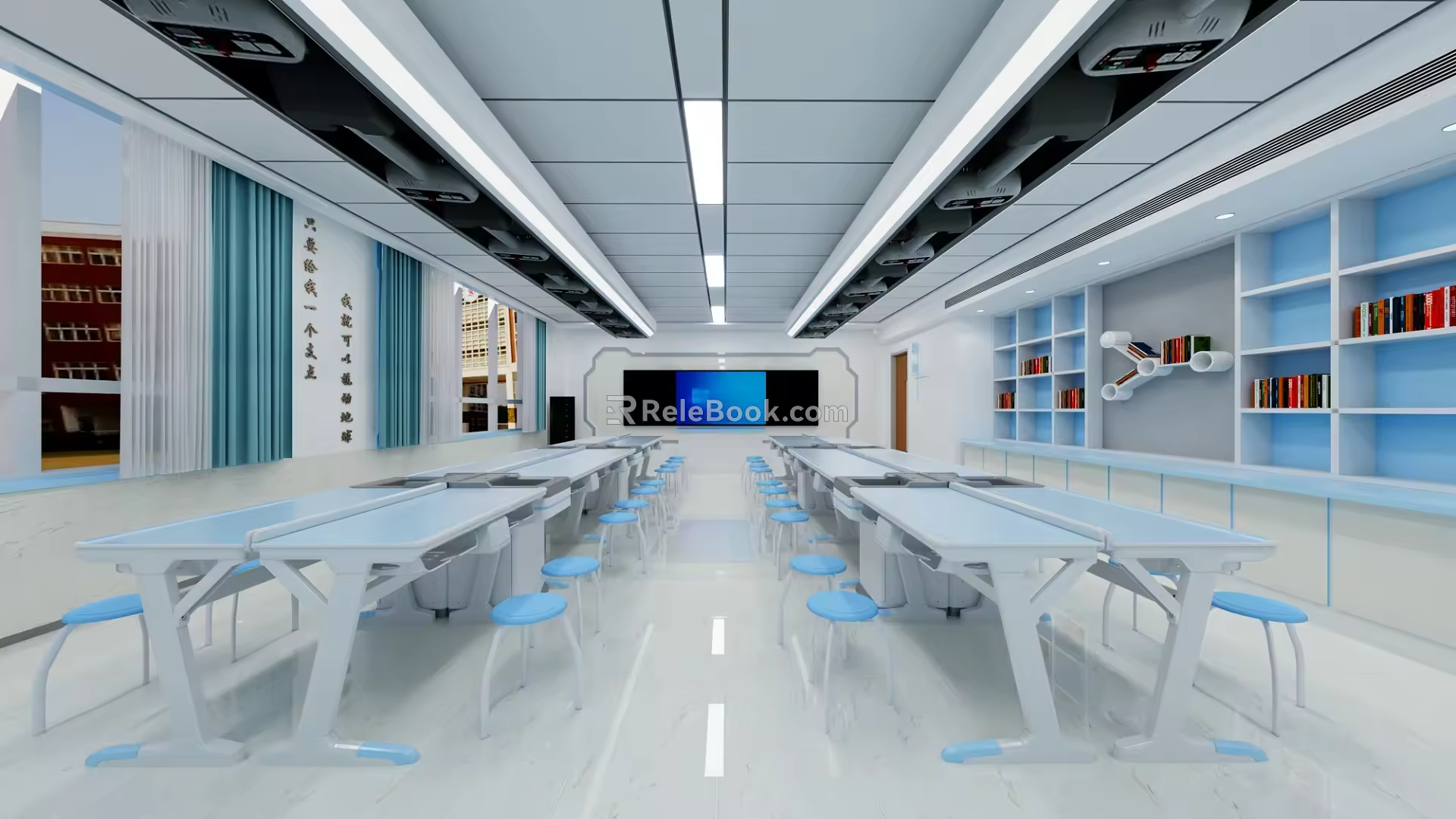 Modern Classroom Hoisting Laboratory 3d model