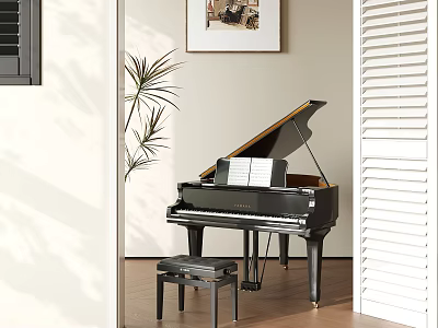 Modern Piano Trigonometric 3d model