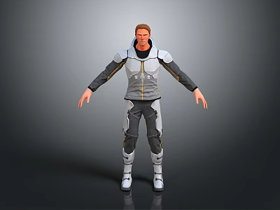modern game character sci-fi character futuristic character sci-fi character intelligent human 3d model