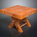Rustic Wooden Table With Square Top And Crossed Legs Natural Design