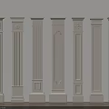 White Decorative Columns With Various Architectural Designs And Ornate Details For Interior Decoration