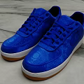 Stylish Blue Lace Up Patterned Sneakers With White And Brown Sole Casual Design