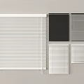 Stylish Modern Window Blinds In White Black Grey With Various Sizes 3d model